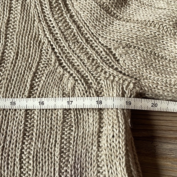 J. Crew Short Puff sleeved Linen sweater Beige Women’s L Neutral - Picture 6 of 8
